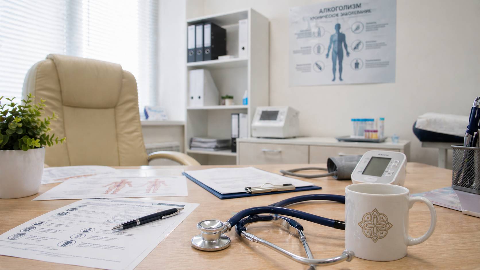 Кабинет врача-нарколога для диагностики и лечения хронического алкоголизма