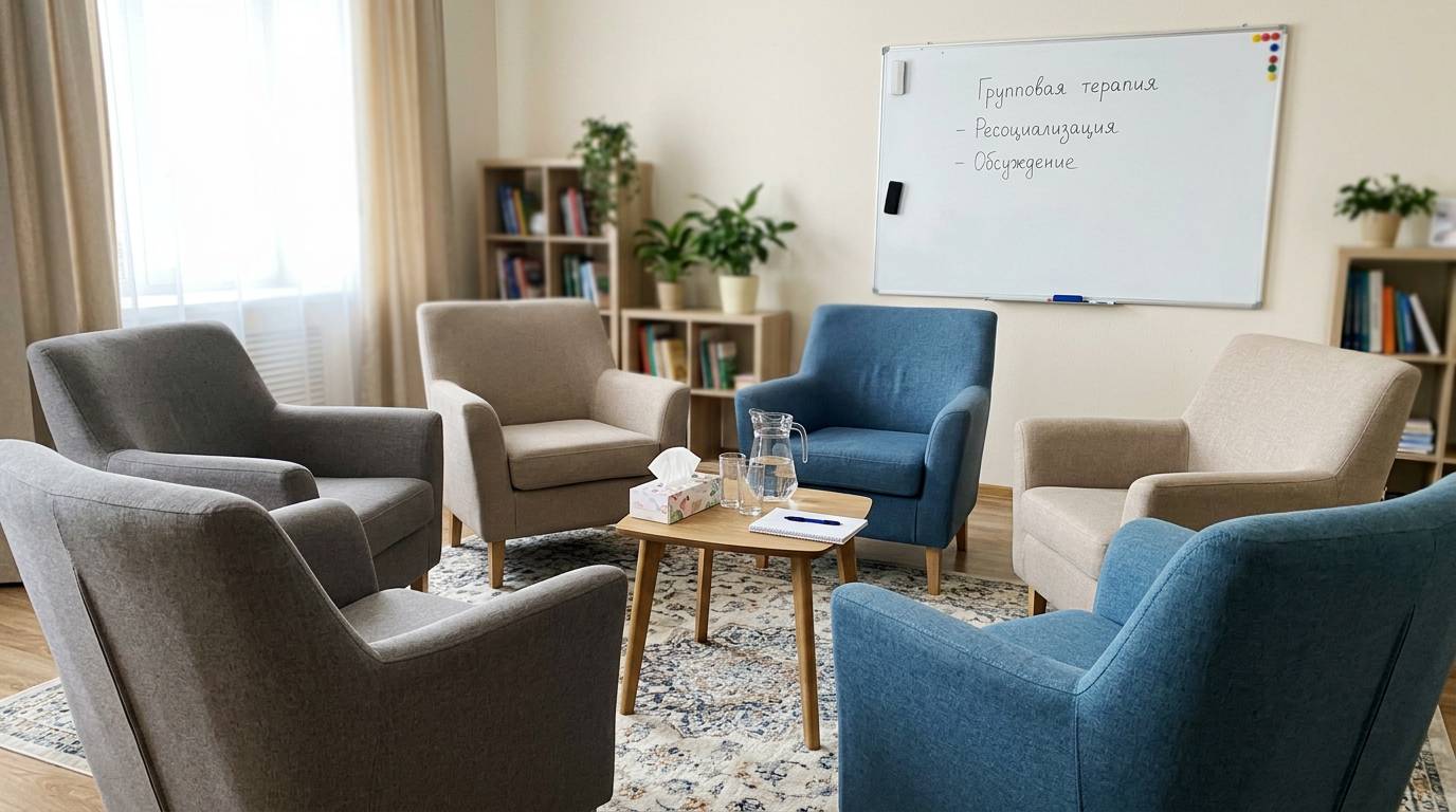 Кабинет психолога для индивидуальных и групповых занятий по ресоциализации