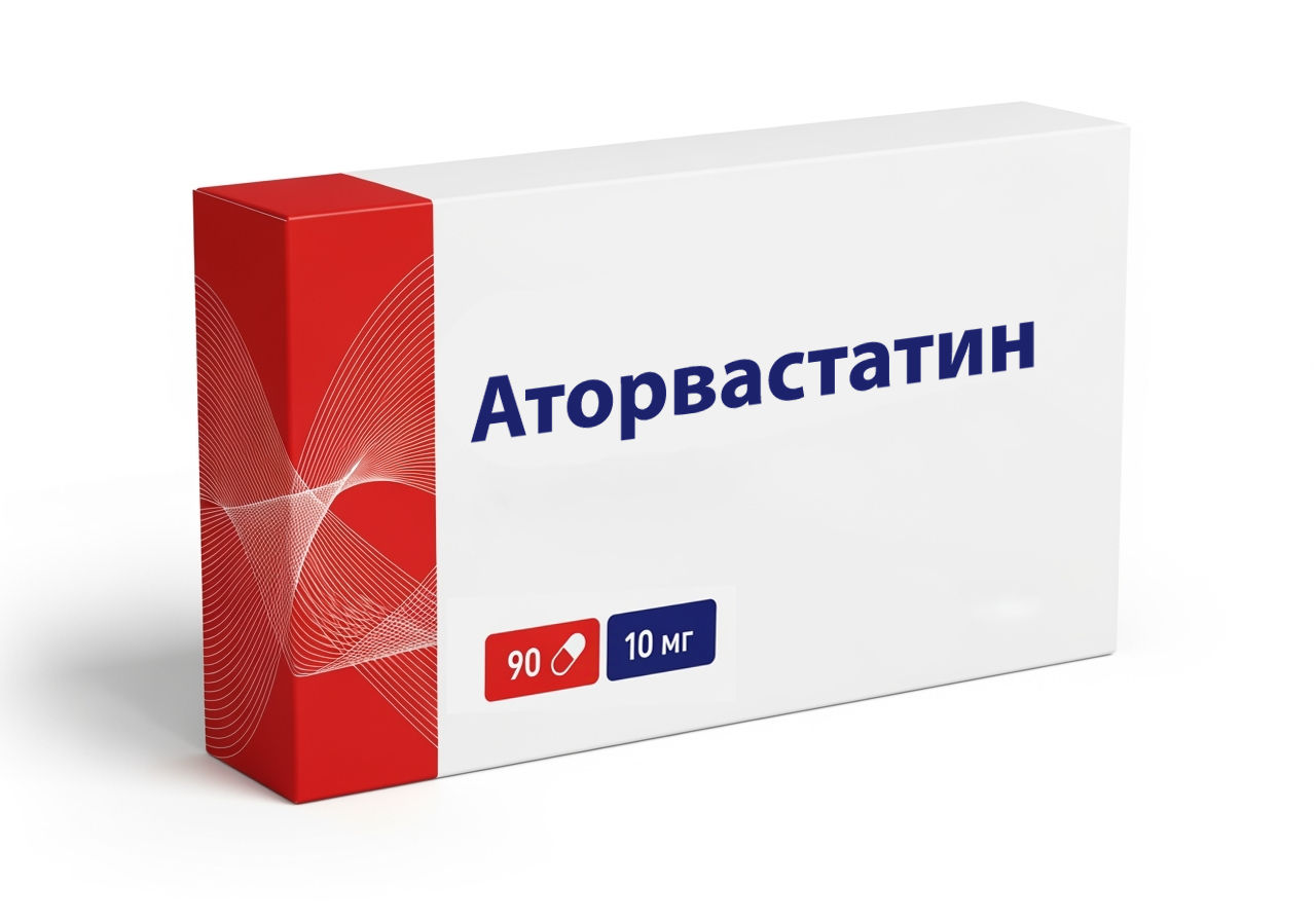 Упаковка препарата Аторвастатин 10 мг, 90 таблеток — влияние аторвастатина на здоровье при употреблении алкоголя.
